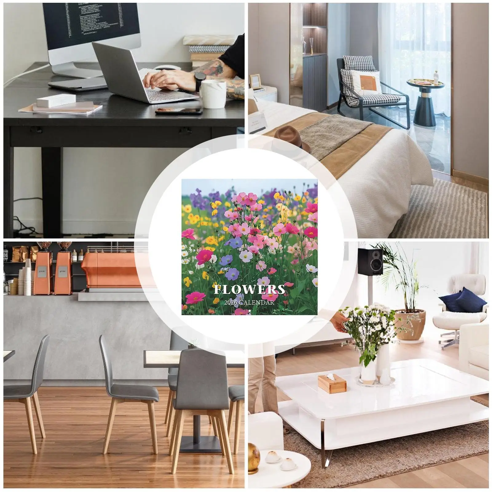 Flower Calendar 2026 Wall Calendar Planning Tool Date Planner Aesthetic Dsign For Cubicle Home School Car Travel Classroom