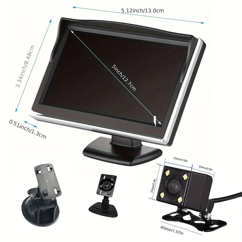 شاشة TFT LCD مقاس 5 بوصات DIY لكاميرا ركن السيارة ذات الرؤية الخلفية العكسية #4