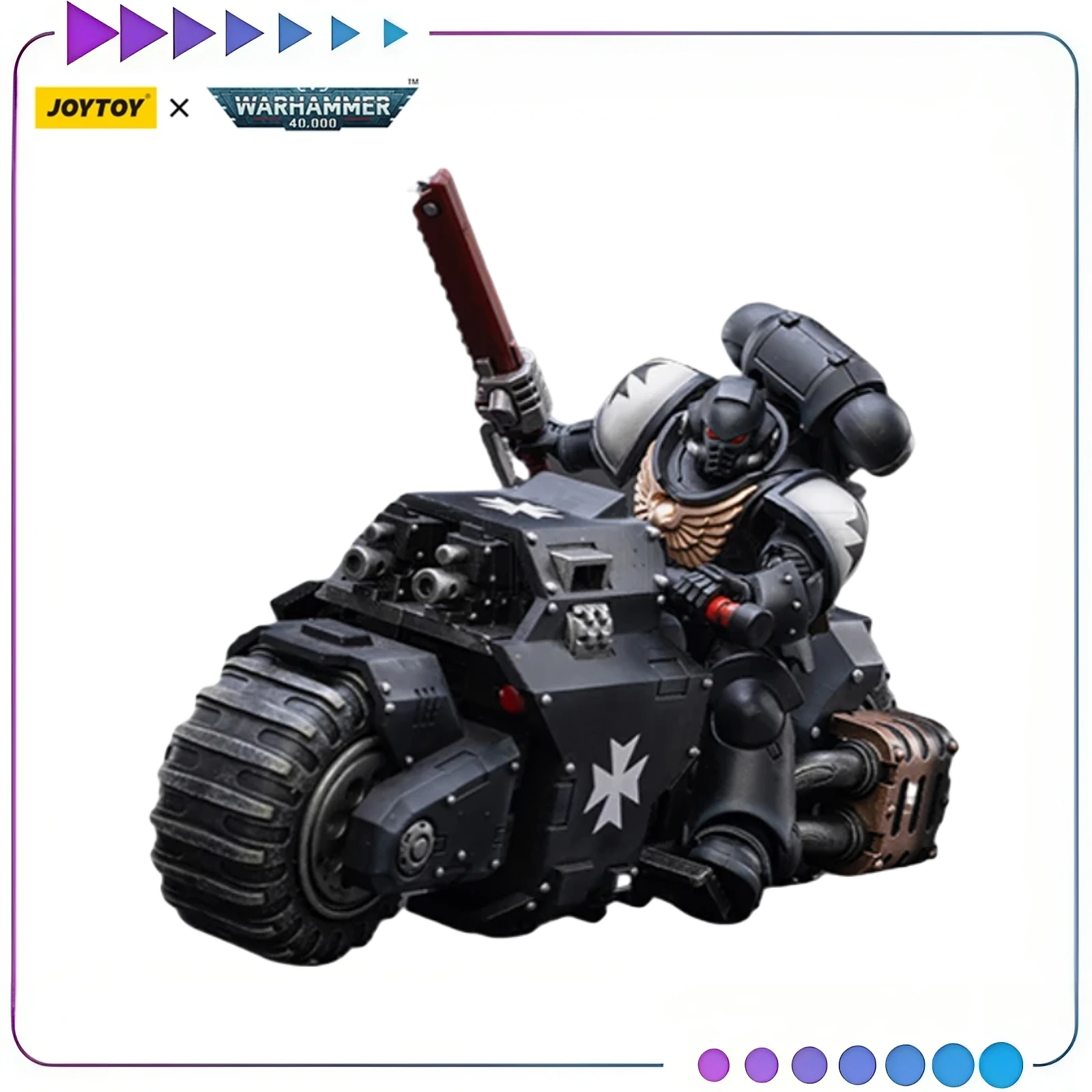 【Origineel】JOYTOY Warhammer 40K Space Marines Black Templars Outriders Brother Valtus 1/18 Action Figure Anime Soldaat Model