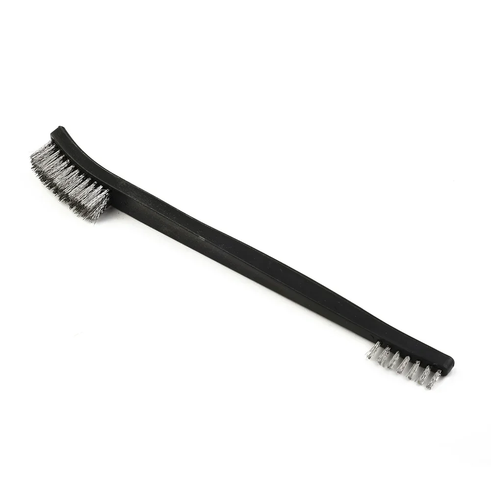 Imagem -02 - Conjunto de Escova de Fio de Cabeça Dupla Peças Aço Latão Nylon Limpeza Polimento Ferrugem de Metal Remoção de Ferrugem de Duas Cabeças e Escova de Limpeza