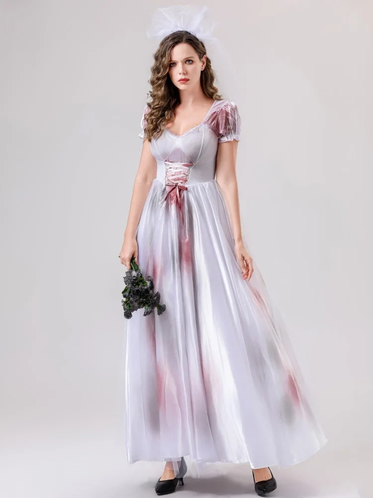 

Halloween Cosplay Ghost Bride Dress Scary Wedding Dress Women's Costume Hanfu Stage Costume Traditional Chinese Clothing