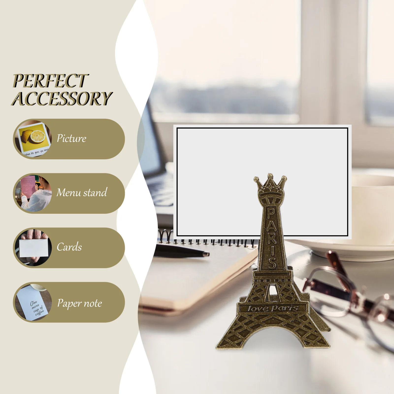 

10pcs Metal Tower Business Card Holder Sturdy Place Card Holders Table Number Photo Stand Memo Clip Picture Display Eiffel Tower