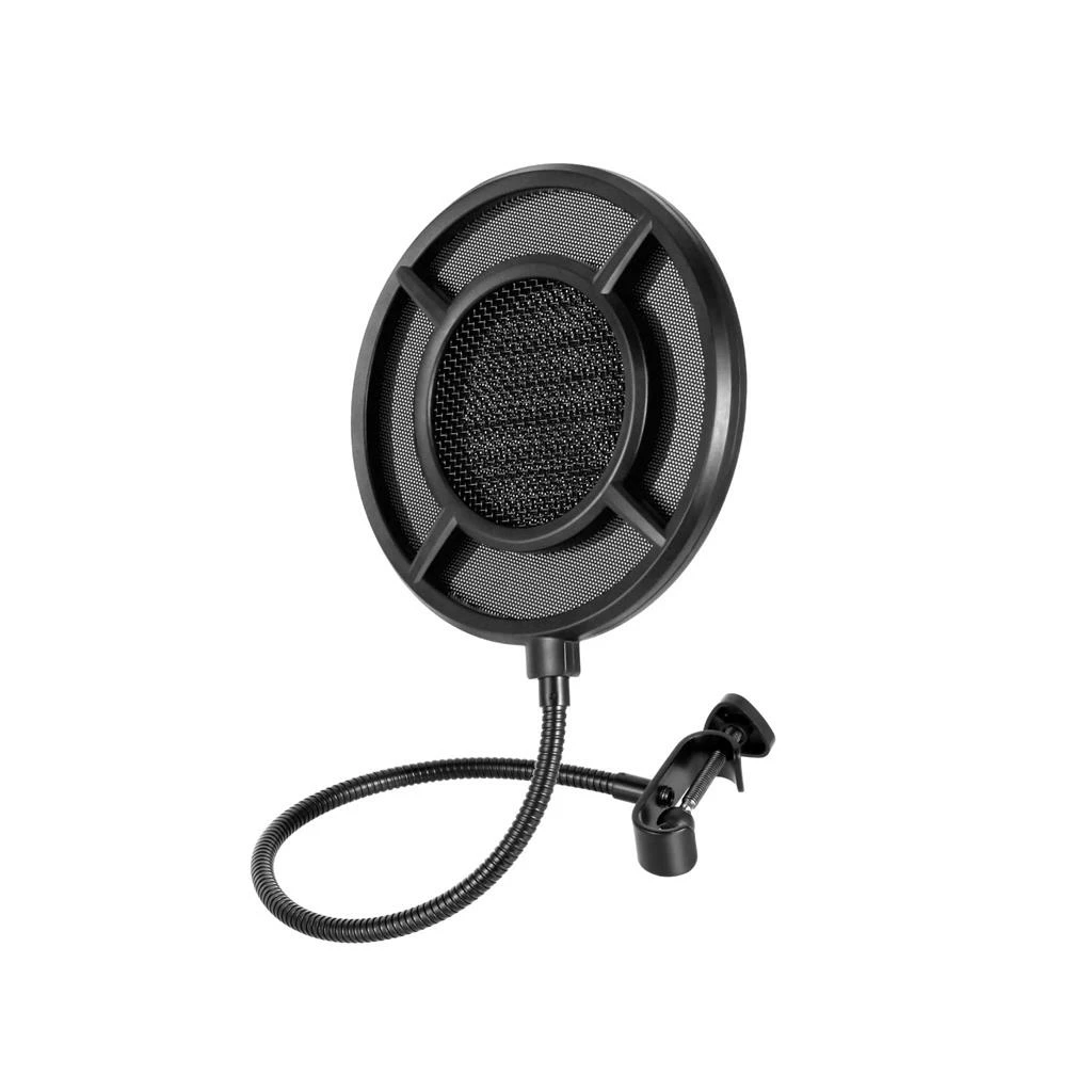 Filtro Pop Filter Anti Puff Malha Metálica e Tecido p/ Microfone Condensador, Gamer Blue Yeti Nano, X, HyperX, Seiren, Neumman