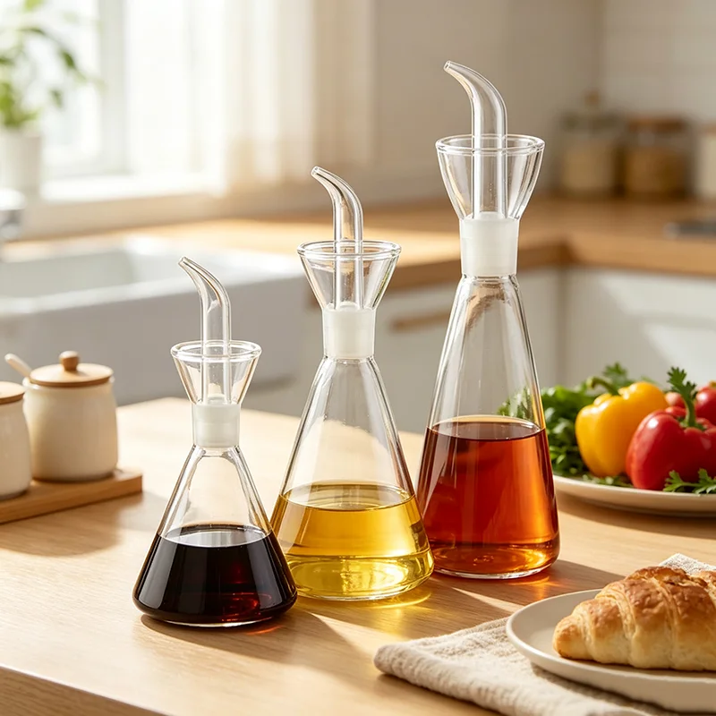 Home Improvement Mall - Ölbehälter aus Borosilikatglas, auslaufsichere Gewürzflasche für