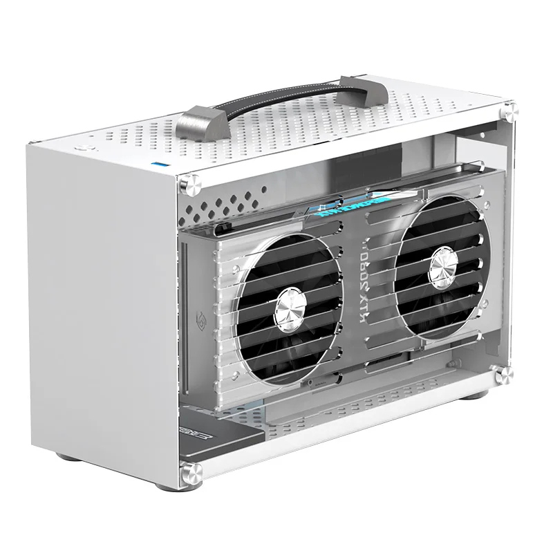 Pccooler I100 Mini ITX PC Gaming Case Aluminum Suitcase Style Chassis Supports I7 11700 RTX3080 PSU HTPC Portable Computer Case