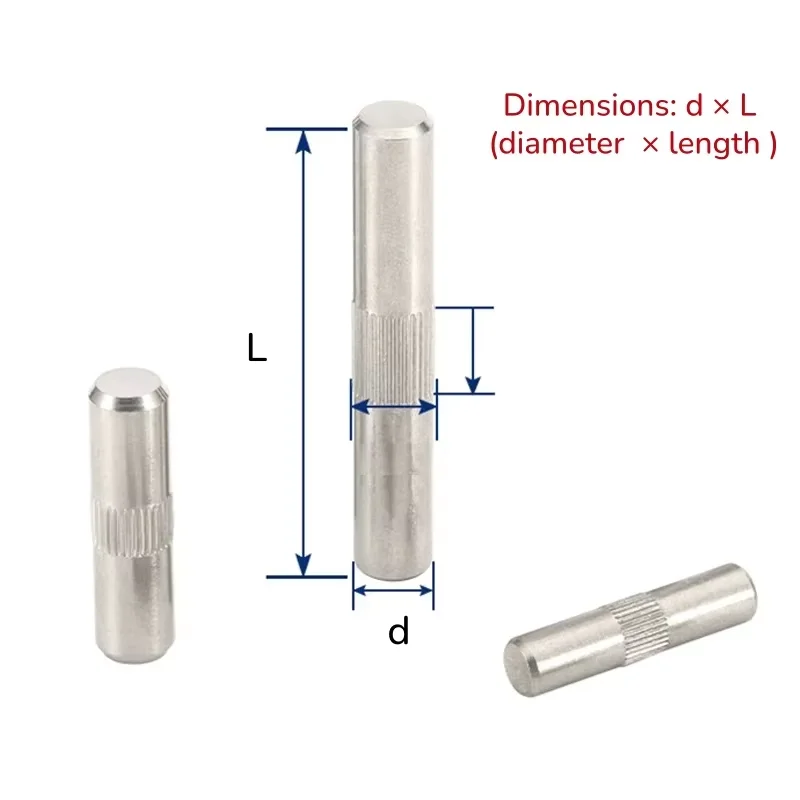 Peijian M1.5~m6 304 Stainless Steel Middle Knurled Pin/hinge Locating Pin/toy Connecting Rod Pivot Pin