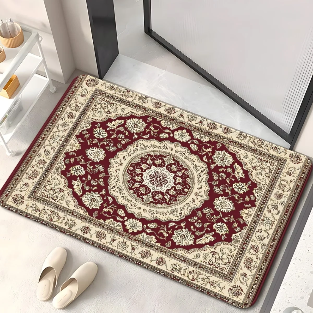 Vintage Persian Entrance Door Mat Blue White Mandala Welcome Floor Rug for Hallway Porch Home Decor Creative Area Foot Pad