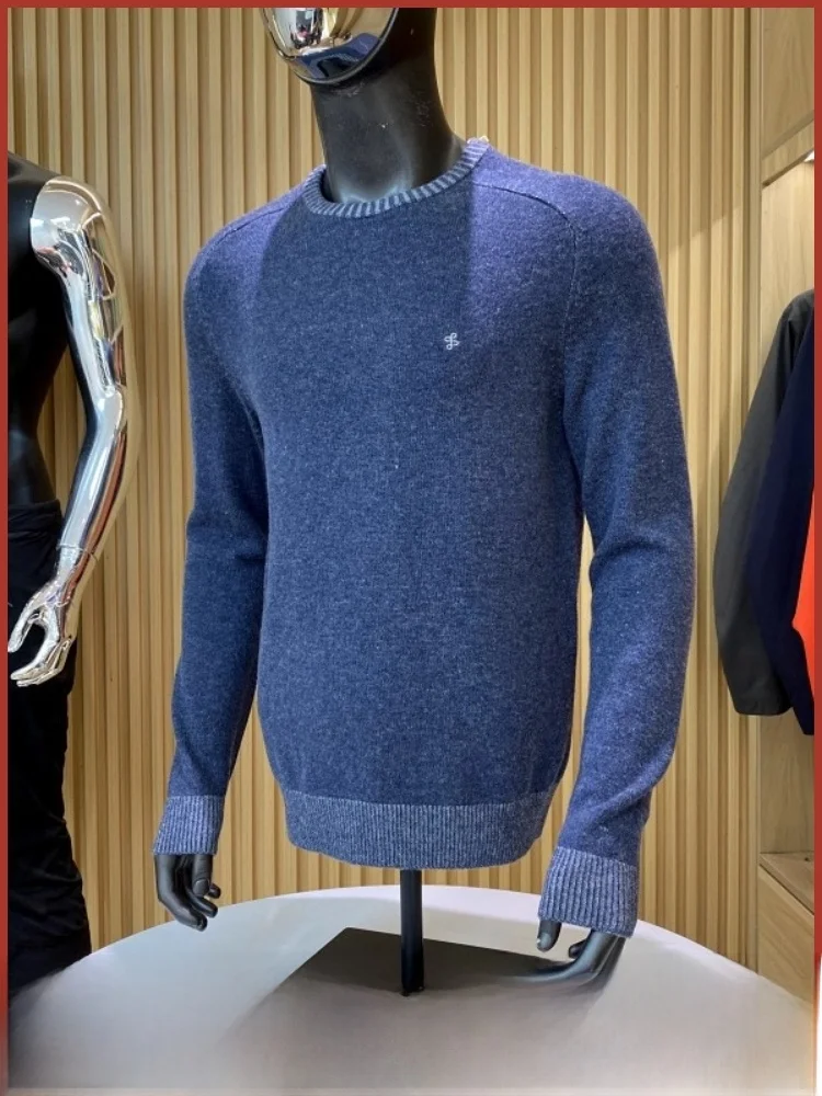 

Winter New Men's Knitted Woolen Sweater round Ne Waed Proc 65 Wool Casual Sle Comfortable Fit Long Sve Faionabl...