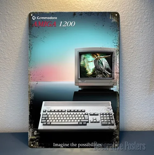 Commodore Amiga 1200 Ad Retro Video Game Metal Poster - 20x30cm () Sign  -aluminum