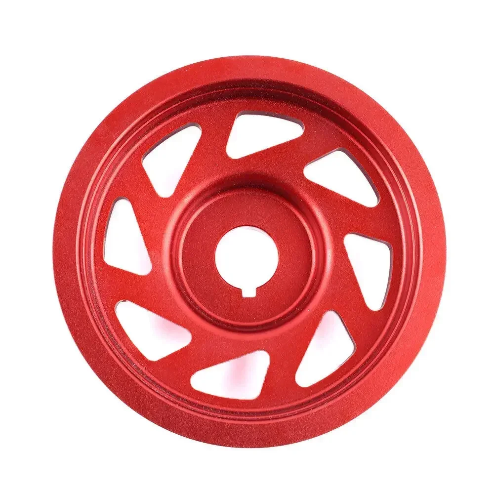 

Suitable for consumable parts of Subaru Impreza WRX STI cars. Red/black billet aluminum lightweight crankshaft crank pulley