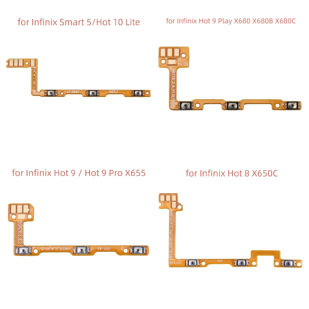 OEM Power Button & Volume Button Flex Cable for Infinix Hot 8 X650C / Hot 9 / Hot 9 Pro X655 / Smart 5/Hot 10 Lite/ Hot 9 Play