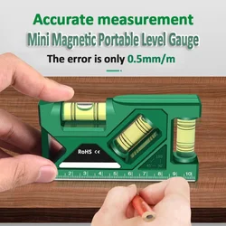 Mini Magnetic Horizontal Vertical Pocket Level Gauge Portable Magnetic Pocket Level Gauge Mini Protractor Leveler Measure Tool