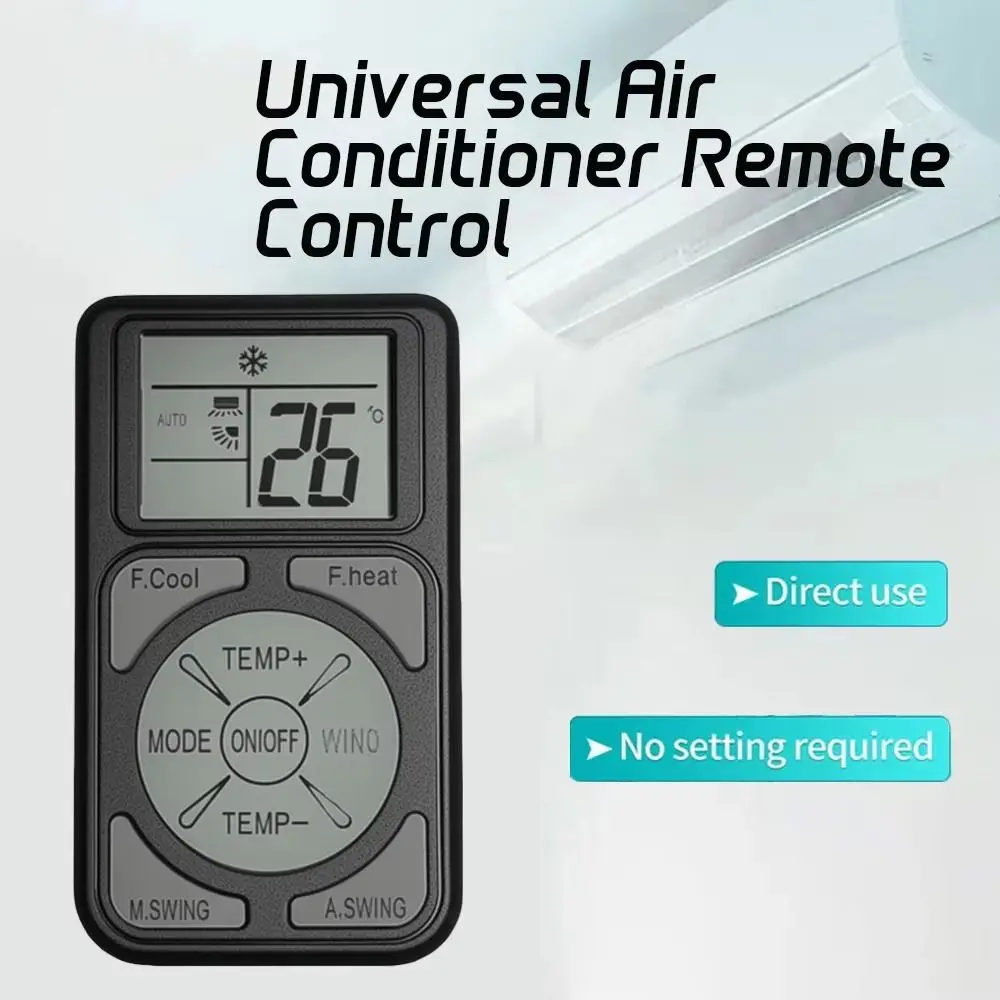Mini controle remoto universal a/c com botões fluorescentes painel de controle remoto de ar condicionado