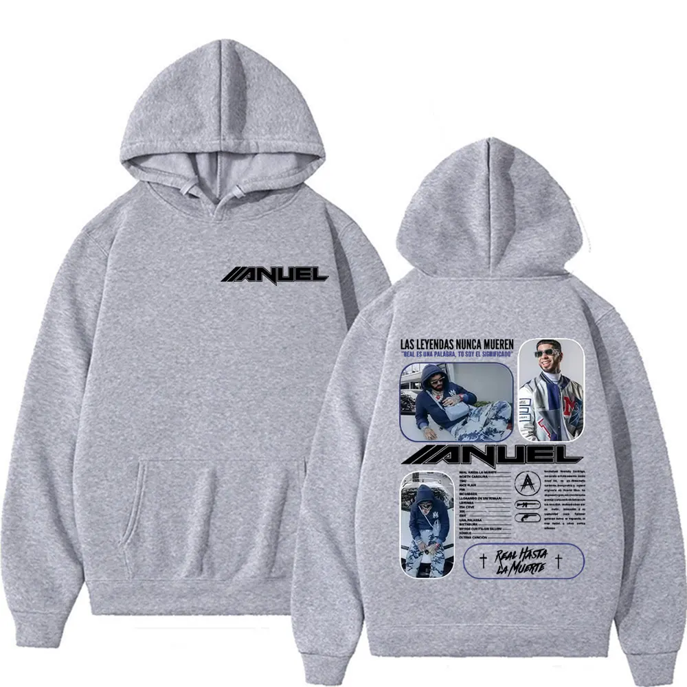 Anuel AA Rhlm 2 Real Hasta La Muerte ألبوم بلوزات رائجة البيع الهيب هوب الاتجاه هوديي الرجال النساء خمر الراحة المتضخم هوديس #4