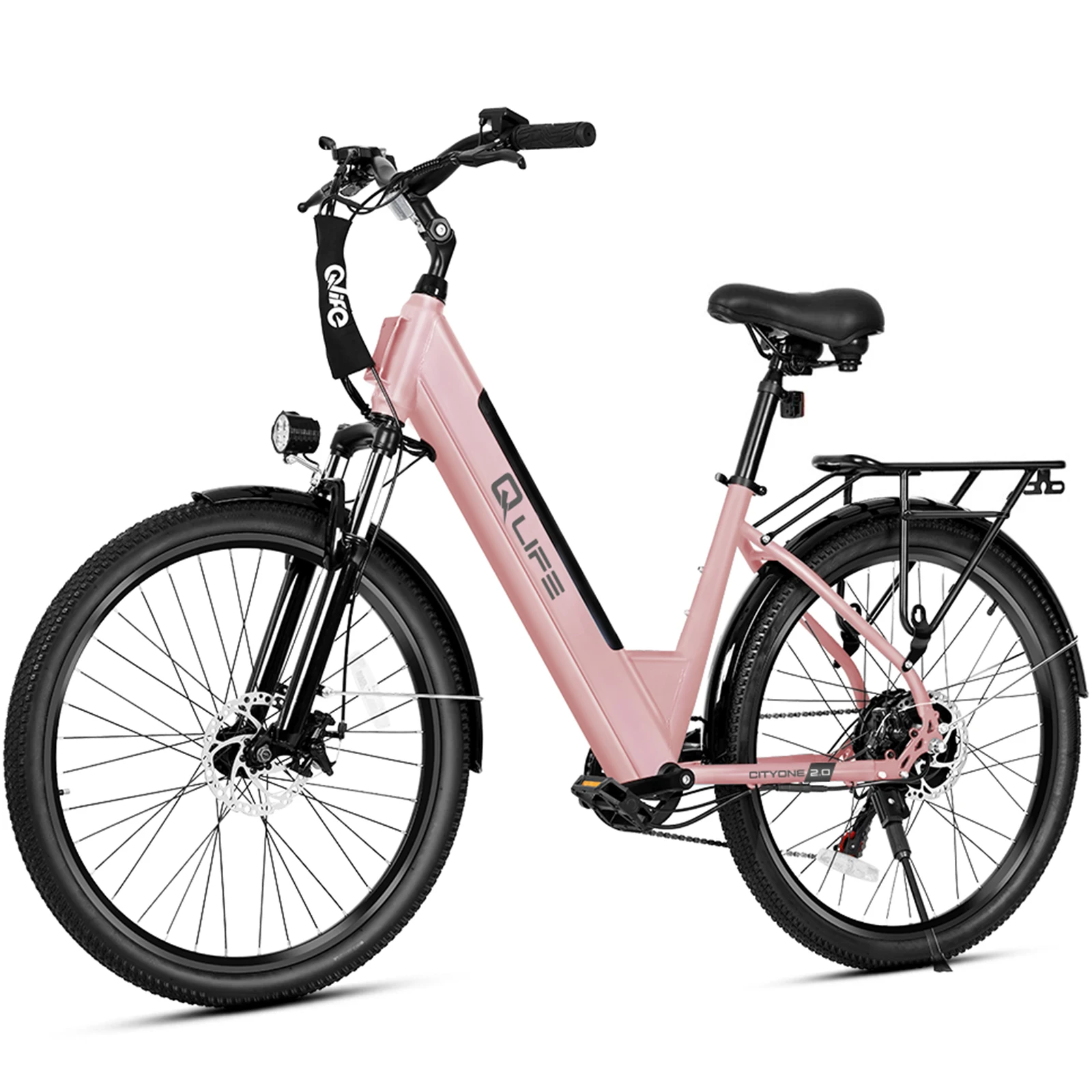 Qlife Cityone ST 2.0 Electric Bike for Adults, 26" Electric Bicycle with 1200W Peak Motor 48V 10.4Ah Battery, 28MPH 55 Miles, 7-Speed Commuter Bike with Front Suspension image 1