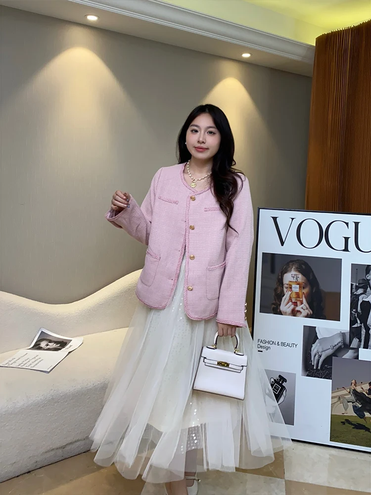 

Ele большие размеры, рулон для мяса, домашняя микро-толстая большая яркая текстура плетения, полиэфирные листы, свободная верхняя одежда для похудения