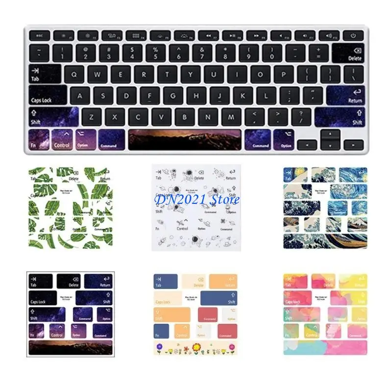 F3KE Notebook English Keyboard Sticker Color Button Sticker For macair Laptops Film