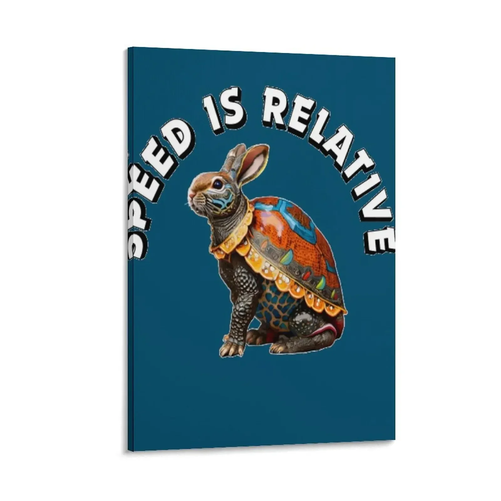 

Speed is Relative: Rabbit in a Tortoise Shell Canvas Painting aesthetic room room decorations aesthetic korean room decor
