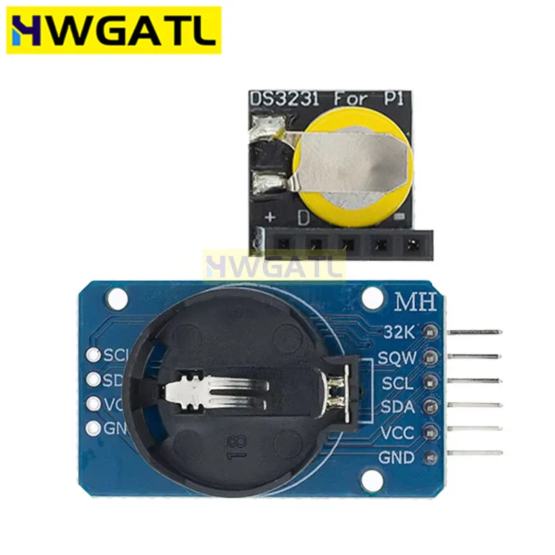 HWGATL DS3231 AT24C32 IIC Module Precision Clock Module DS3231SN / DS3231M Memory 3.3V/5V For Raspberry Pi