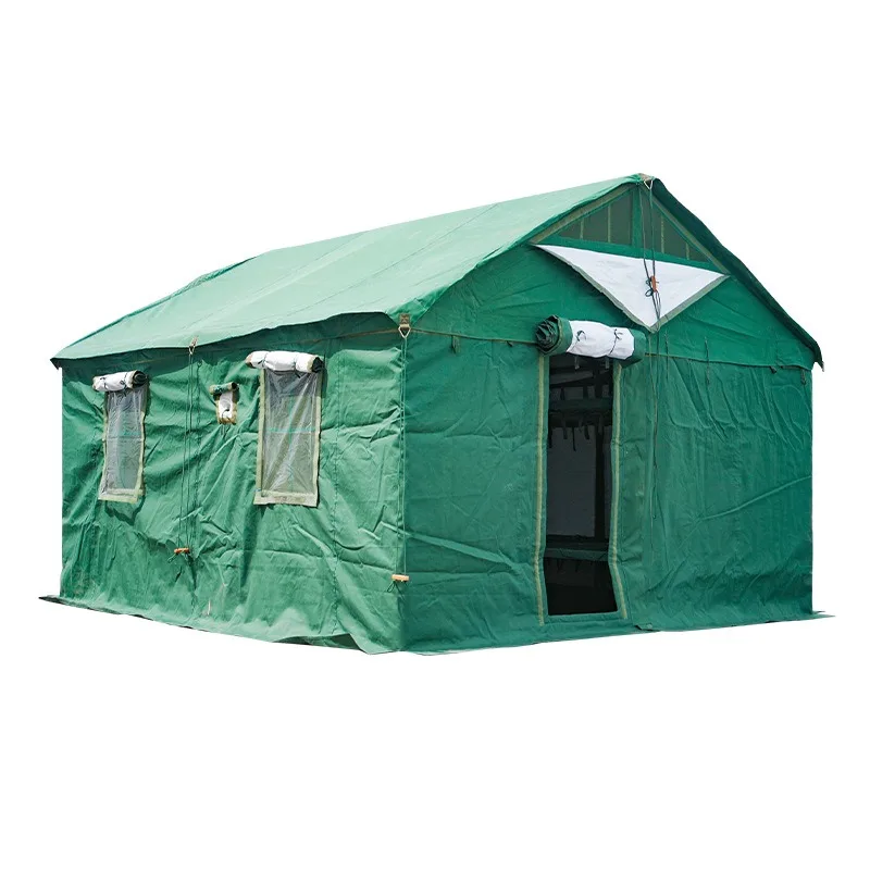 

84A cold area cotton tent with bed outdoor camping training accommodation command tent cold area extra thick