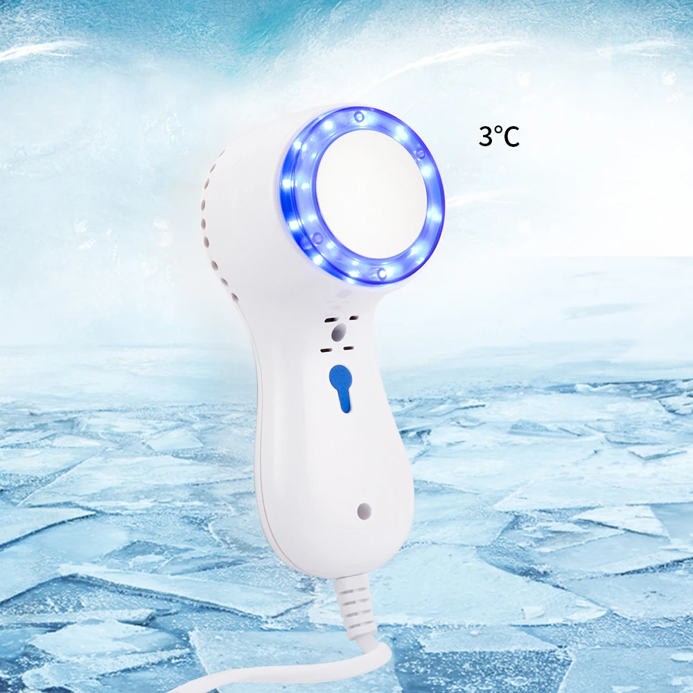 

Cold Hammer Blue-ray Photon Cell Activating Firming Skin Therapy Massager Shrink Pores Acne Wrinkle Removal Cooling Skin Tighten