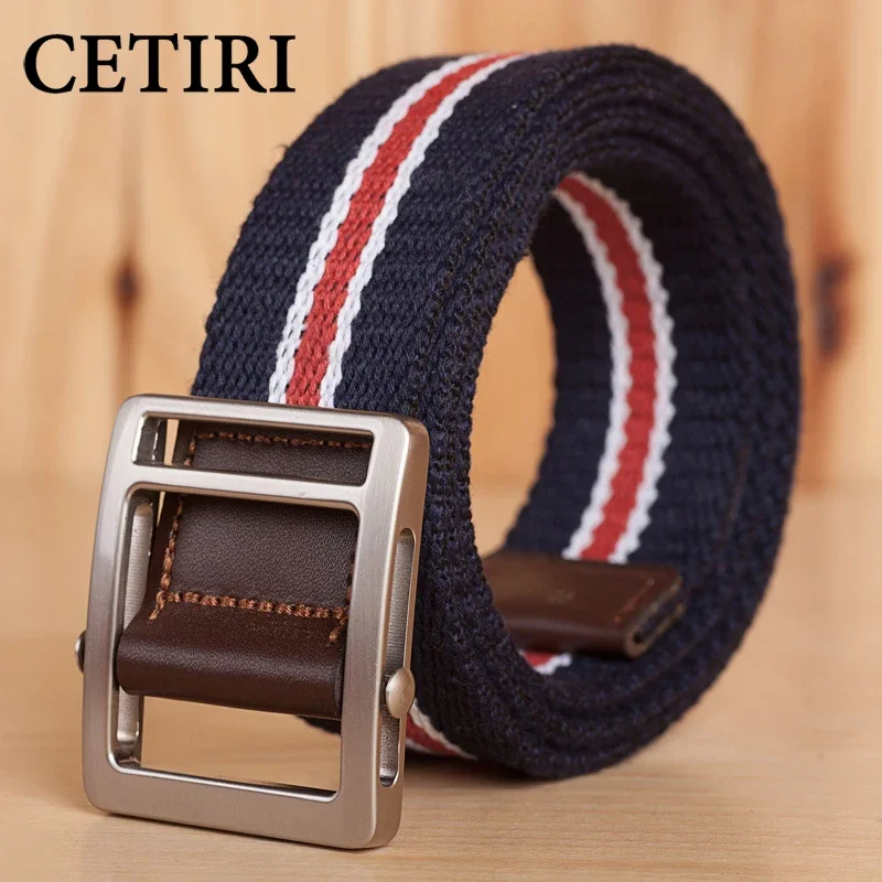 

CETIRI Designer Belts Men High Quality Canvas Belt Outdoor Tactical Men&Women Alloy Smooth Buckles Belts For Jeans Male Fashion