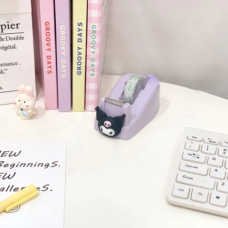 Sanrio Hello Kitty Cinnamoroll Cartoon Anime Mini Tape Cutter Cute Cartoon Students Handmade Tools Non-slip Tape Dispenser