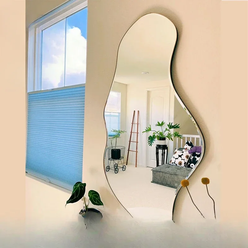 Lake special-shaped design full-body mirror wall-mounted irregular wall-mounted home special-shaped mirror