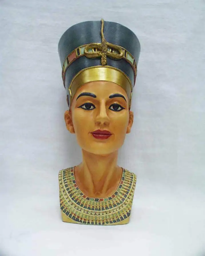 Ancient Egyptian Queen Nefertiti Bust Statue Vintage Exotic Home Room Decor Egypt Art Craft Souvenir Collectible Ornament Gift