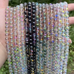 4/6/8mm Natural Stone AB Color Crystals Glass Colorful Gemstone Round Spacer Loose Beads For Jewelry Making DIY Bracelet 15â