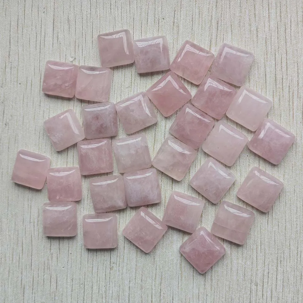 

Natural Rose Quartz Stone pink Square CABOCHON beads 16mm for DIY jewelry Accessories making wholesale 30pcs/lot fast shipping