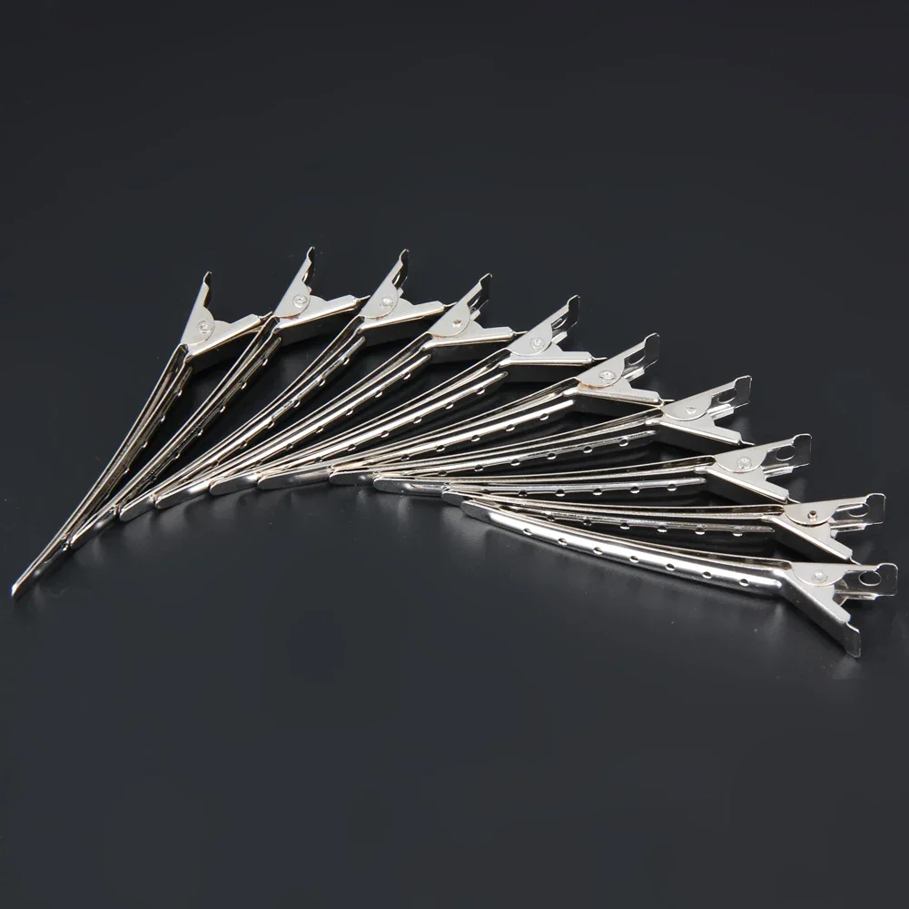 10pcs Hairdressing Sectioning Clips Stainless Steel Bundle Hairpins Professional Long Mouth Clip DIY Headwear Hair Accessories