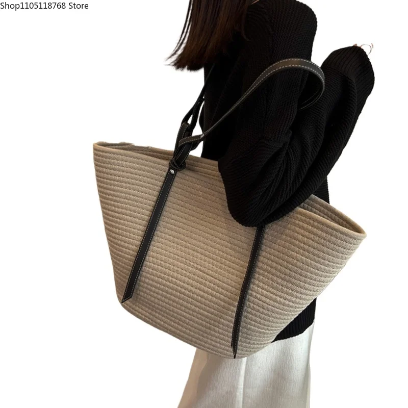 

Большая соломенная сумка, пляжные сумки для покупок, роскошные дизайнерские плетеные сумки из ротанга, женские соломенные сумки ручной работы с корзиной