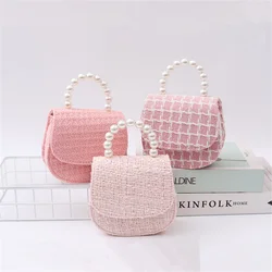 New 2024 girls' bag oval fashionable handbag little girl mini chain crossbody bag purses and handbags girl bag