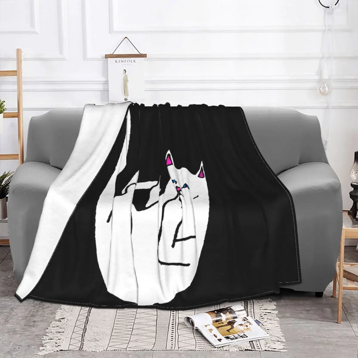 Genuine Rip Cat Dip Falling For Lord Nermal Pocket Blanket High Fashion Dual Purpose Cover Blanket Sleeping Sheets