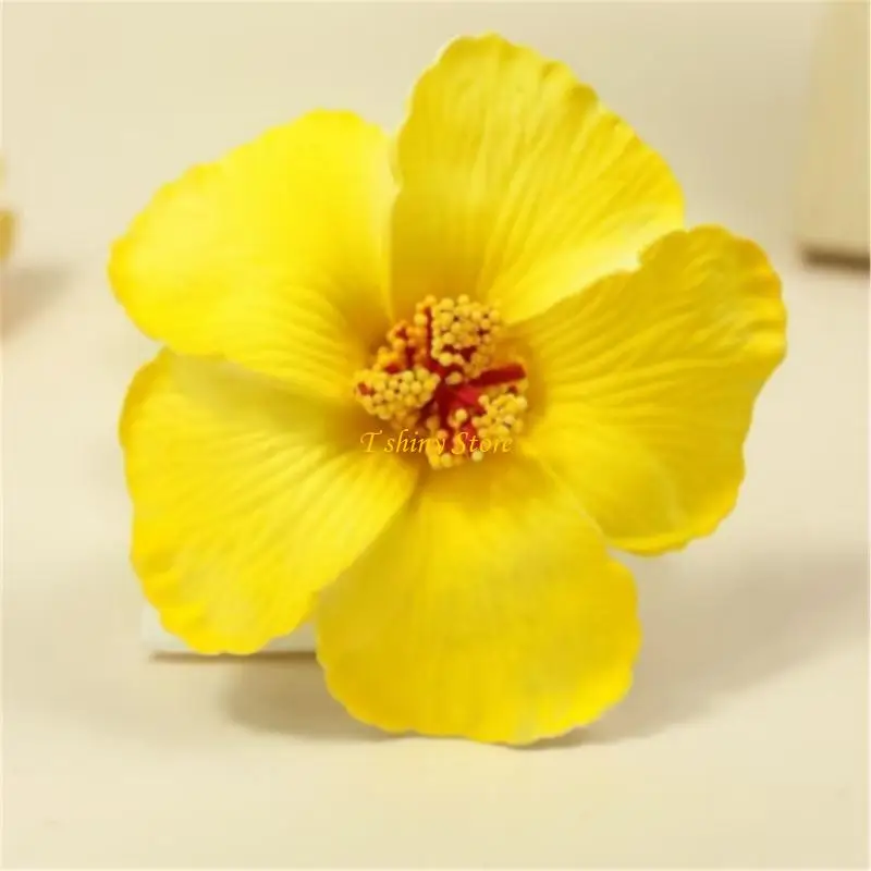N58f Siumlation Flower Hair Clip Women and Girl Hibiscus Hair Barrette Barrette Hair Accessories For Vacation and Beach Parties