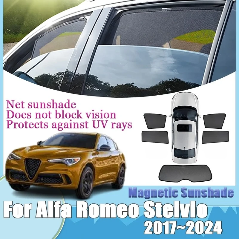 

Для Alfa Romeo Stelvio 949 2017-2024 автомобильный солнцезащитный козырек, защита от ультрафиолета, инструменты для бокового окна, часть штор, магнитные автомобильные аксессуары