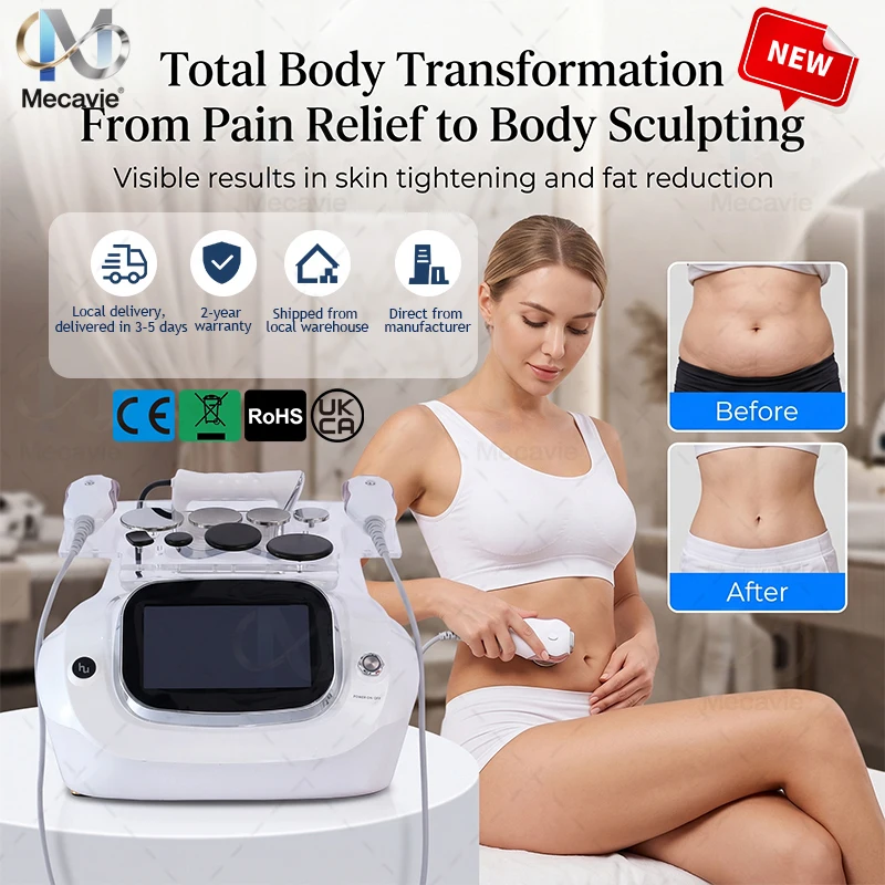 Appareil de beauté RF multifonctionnel 448KHz 500W, dispositif de radiofréquence thermique profonde à 4 sondes pour le lifting du visage, le raffermissement de la peau, le remodelage corporel, la réduction des graisses et la rééducation des douleurs musculaires et articulaires, équipement de physiothérapie non invasif pour salon, spa, clinique