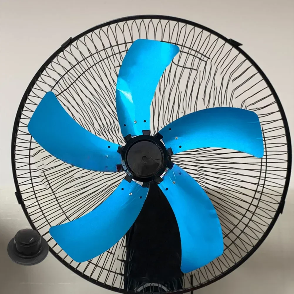 18 Inch Fan Blade Household Aluminum 5-blade Electric Fan Blade With Nut Cover Base High Temperature Resistance Low Noise