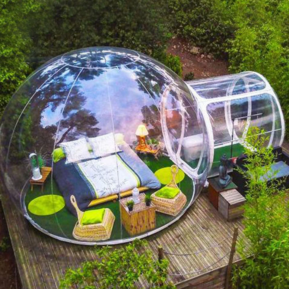 Waterproof Outdoor Camping Transparent, Inflatable Dome Tent Exhibition Hotel Catering Scenic Villa Inflatable Bubble Tent/