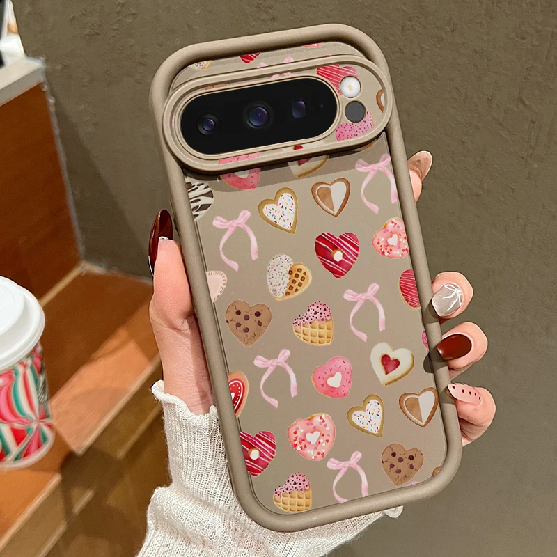 Love Hearts Bow Pattern Phone Case For Google Pixel 10 9 8 7 Pro Pixel 9 10 Pro XL 7A 8A 9A Shockproof Soft TPU Silicone Cover