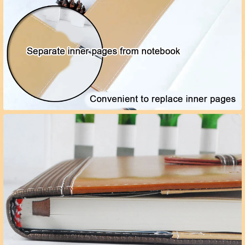 (Can Engrave Logo) A5 Leather Buckle Notebook, Business Meeting Notebook, Student Subject Notebook, Notepad, Diary, Lined Pages