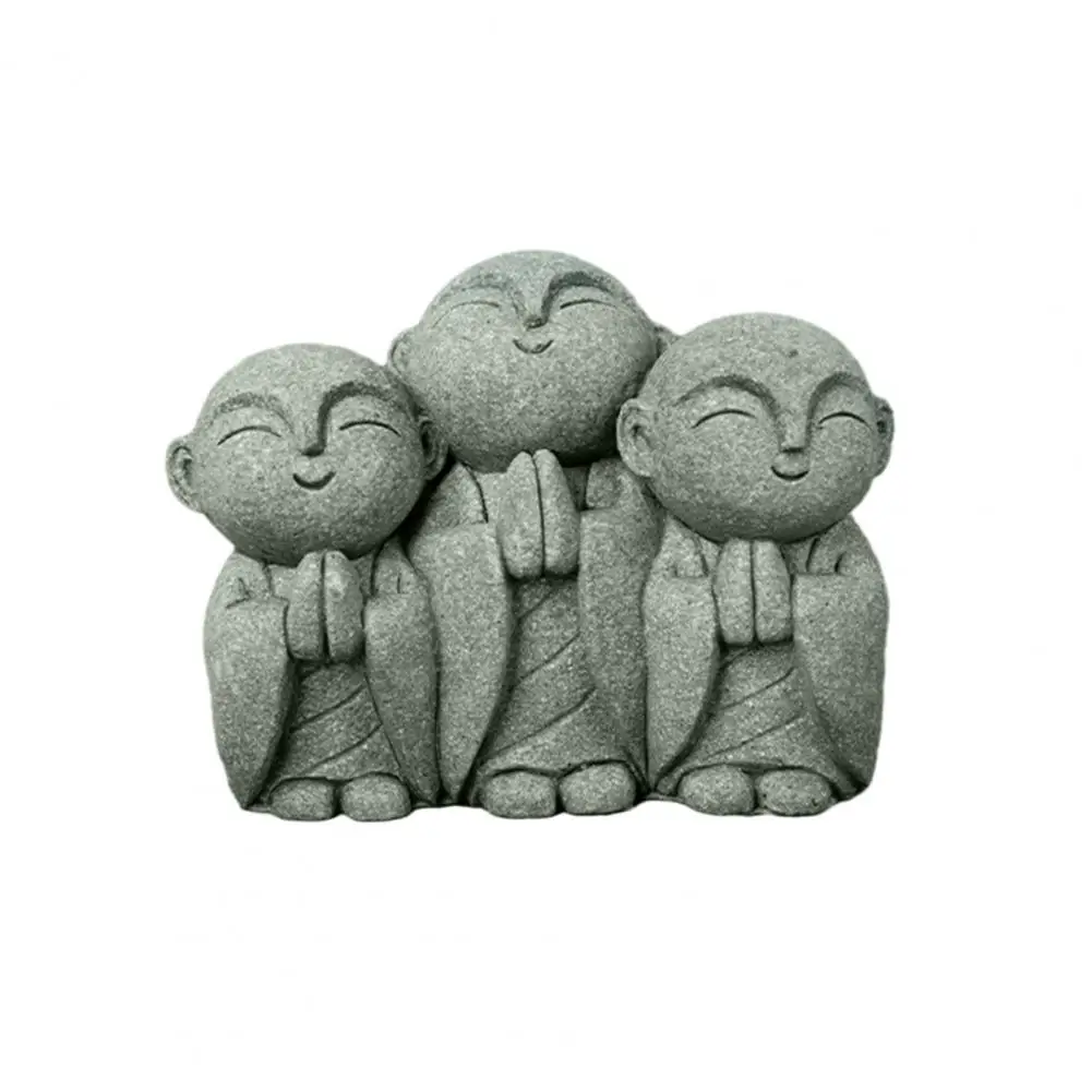 

Unique Cute Monk Mold Wise Monk Figurine Green Sandstone Little Buddha Decoration Versatile Monk Statue for Desk Home Decor Tea