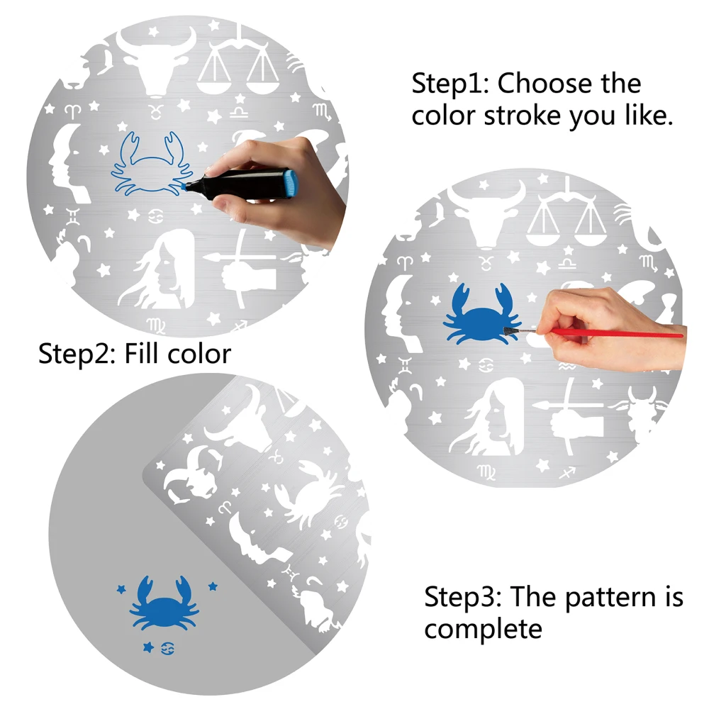 Metalowe konstelacje szablony znaki zodiaku glify astrologiczne astrologia horoskop znak szablon do malowania spalanie
