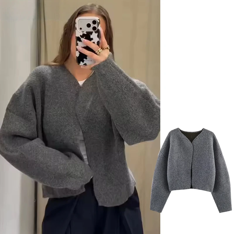 

Tidalyf 2026, новый женский вязаный кардиган, модный тонкий элегантный женский теплый свитер, шикарный уличный молодежный свитер с длинными рукавами