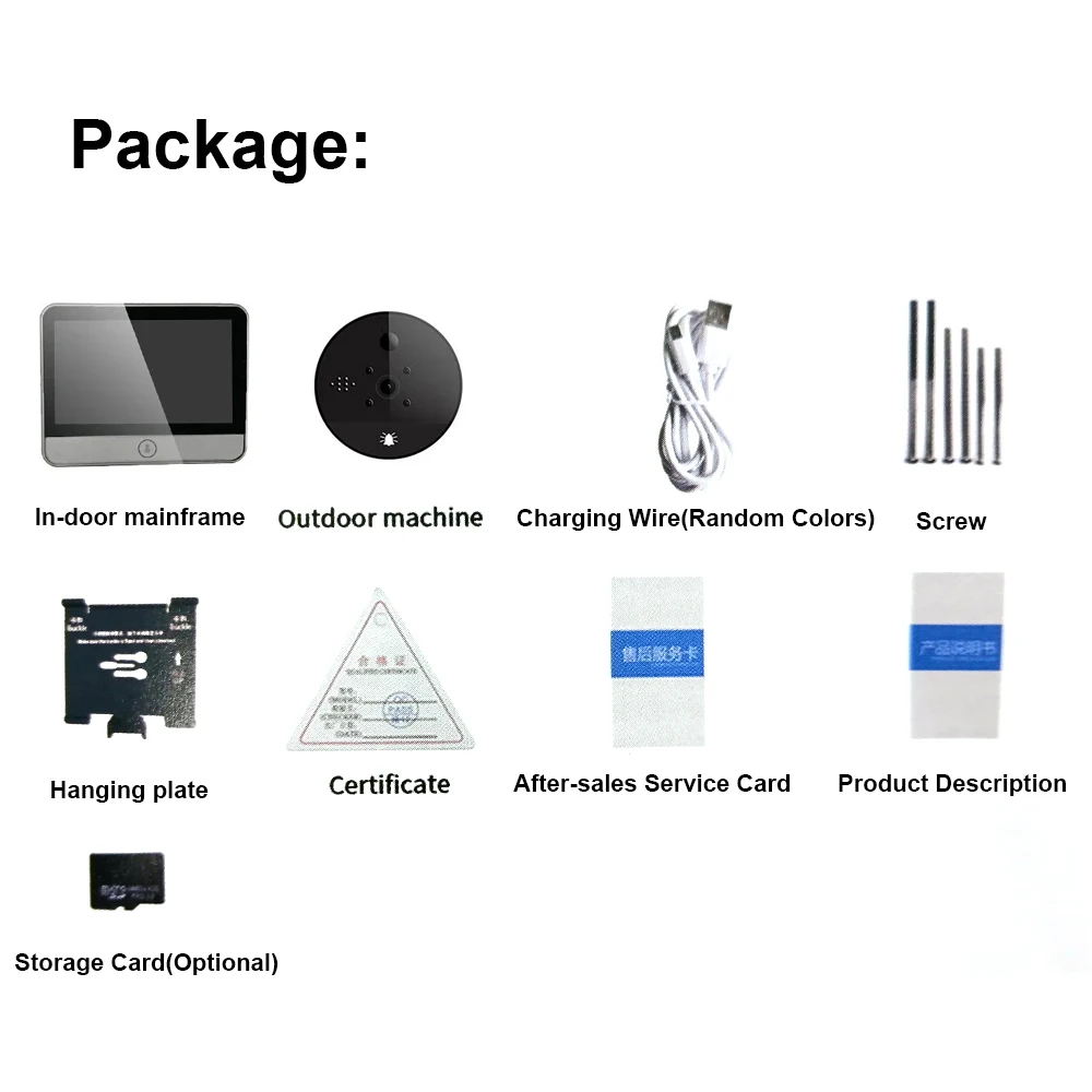 Smart Tuya Peephole Doorbell 카메라 Wifi Doorbell 비디오 인터콤 모니터 모션 감지 비디오 아이 무선 링 인터콤