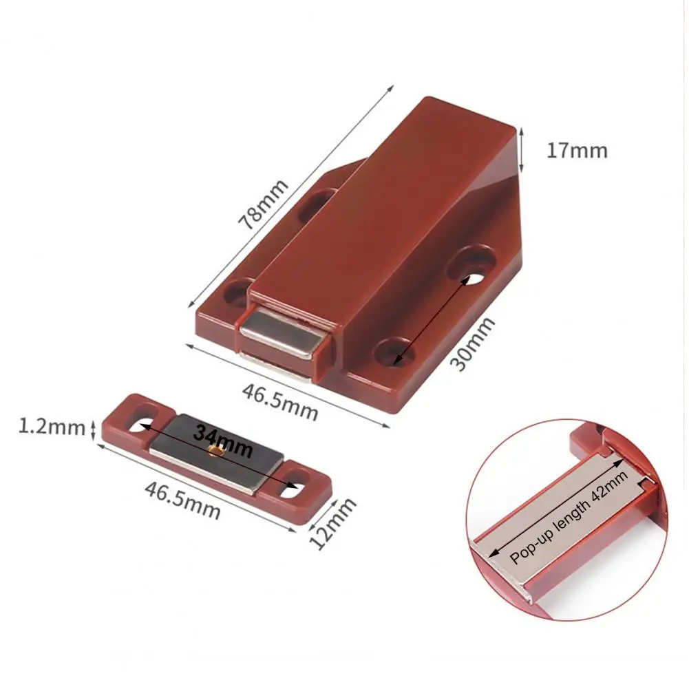 Kait Dorong Pintu Kabinet Dorong Hisap Kuat untuk Membuka Kait Pelepas Dorong Magnetik Kepala Tunggal ABS untuk Bufet