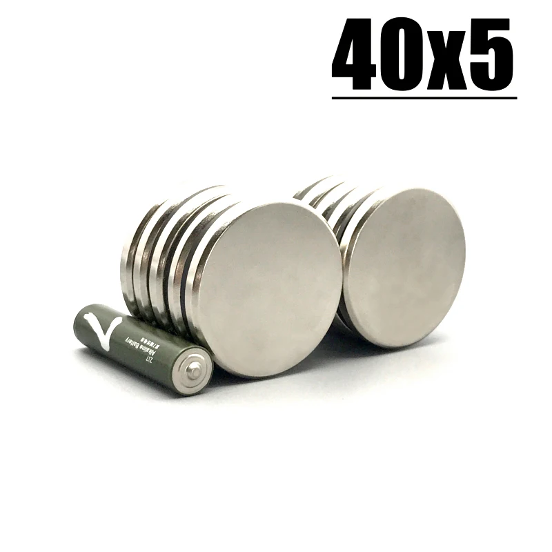 1/2/3/5/10Pcs 40x5 Neodymium Magnet 40mm x 5mm N35 NdFeB Round Super Powerful Strong Permanent Magnetic imanes Disc 40*5