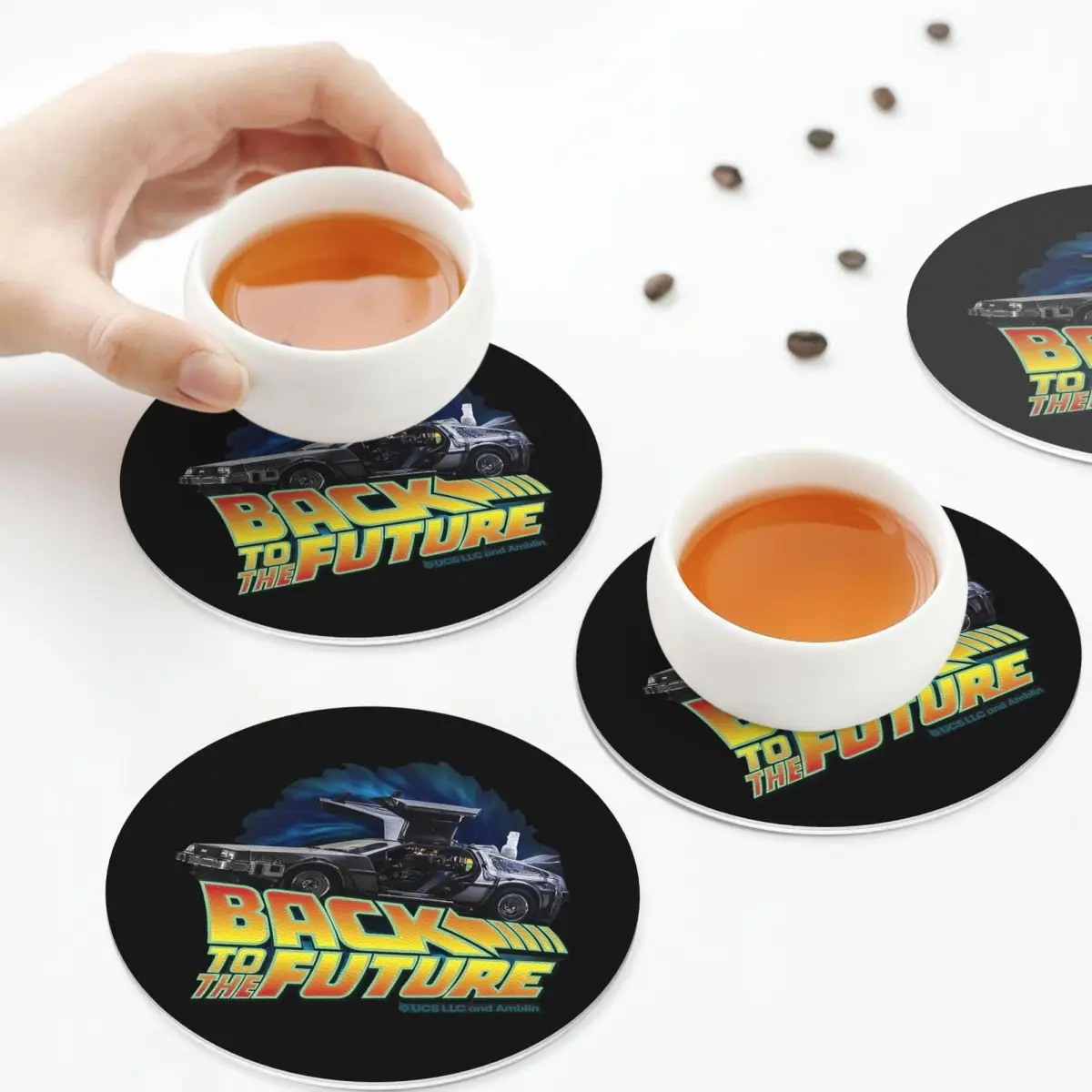 

Подставки «Назад в будущее» Кухонные салфетки Нескользящие изоляционные коврики для чашек Кофейные коврики для декора Домашняя посуда Подушечки Набор из 4 шт.