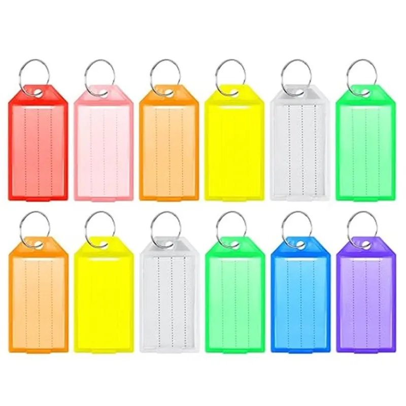 60 pcs Random Color Assortment Key Identification Tags, great for Home Key Sorting, Writable Surface, Hotel Key Card Labeling
